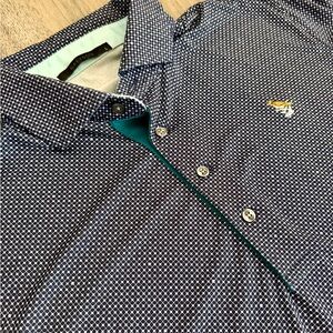 Greyson Navy and White Patterned Polo Shirt